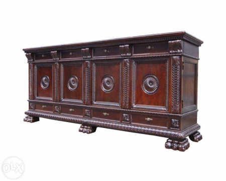 Ogromny bufet neorenesansowy 1920 rok, dąb 