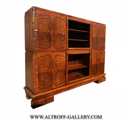 ART DECO. Wyjątkowa biblioteka z 1930 roku. Orzech kaukaski.