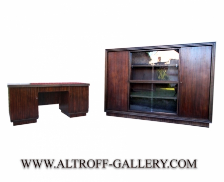 Komplet gabinetowy ART DECO heban makassar 1930 rok